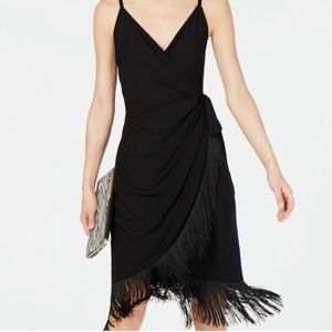INC International Concepts Wrap Dress Fringe Trim